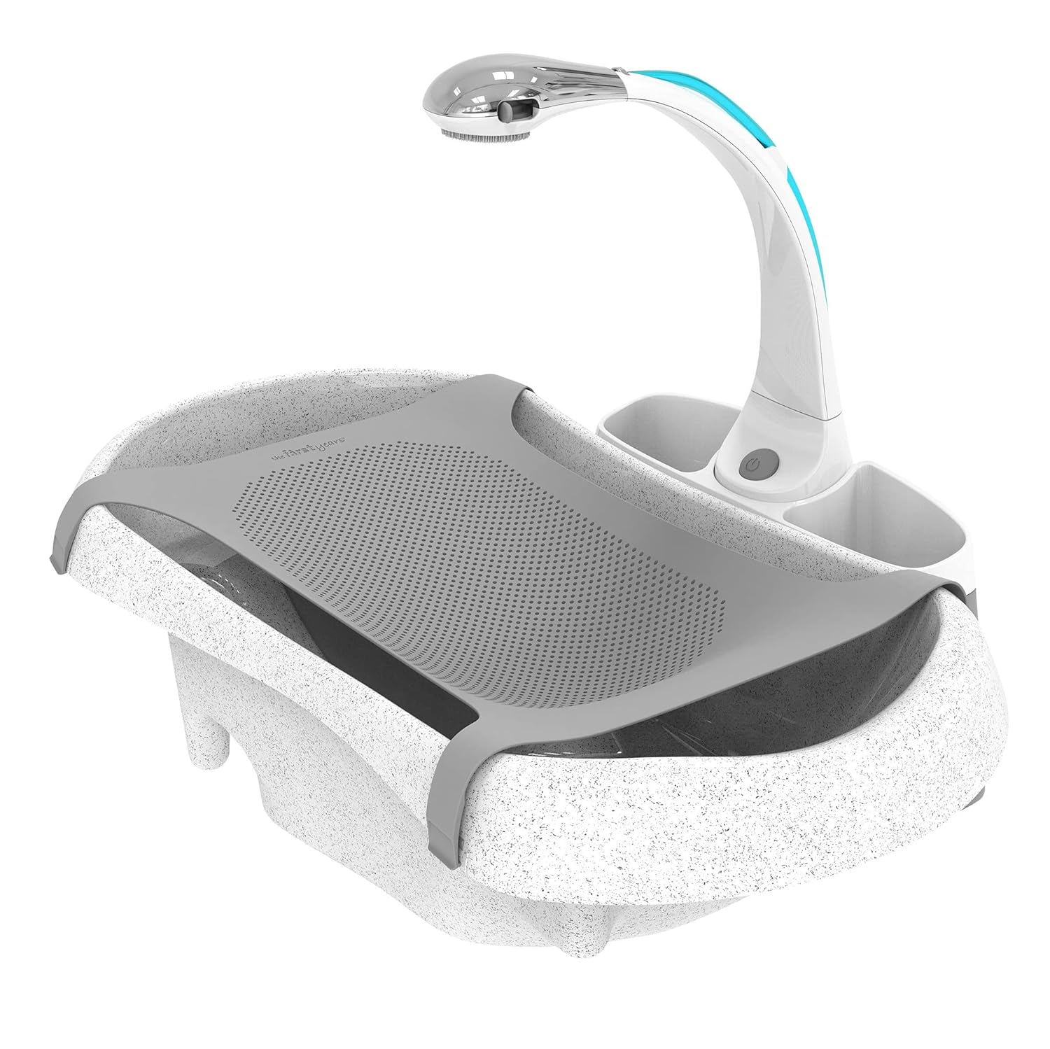 The First Years Rain Shower Baby Bathtub Set - Includes Infant Sling, Soothing Spray Shower Head