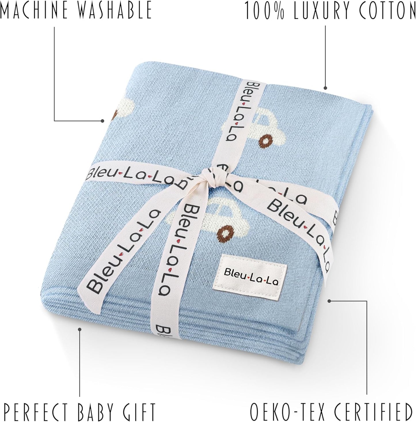 Baby Blanket for Boys 100% Cotton Buttery Soft Cozy Receiving Swaddle Crib Stroller Blanket for