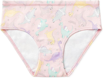 Lucky & Me Girls 100% Organic Cotton Underwear Briefs, Gracie 7 Pack
