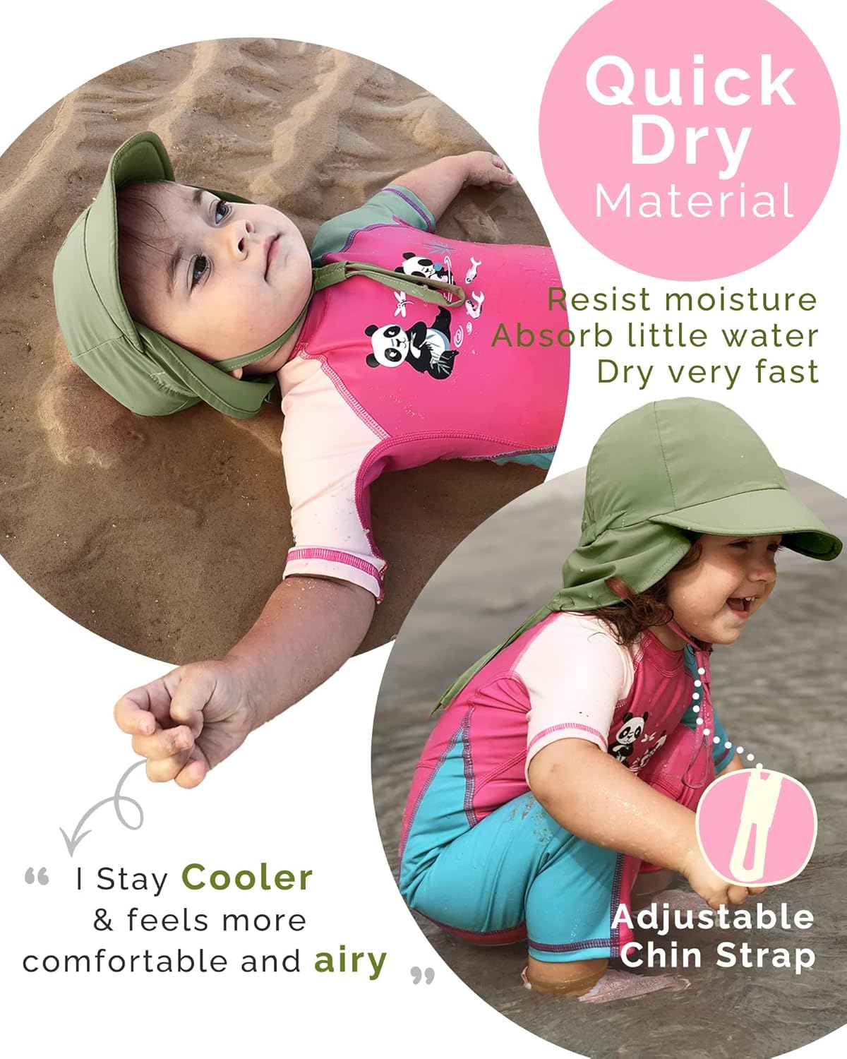 FURTALK Baby Sun Hat Girls and Boys Summer Beach Swim Hat Essentials UPF 50+