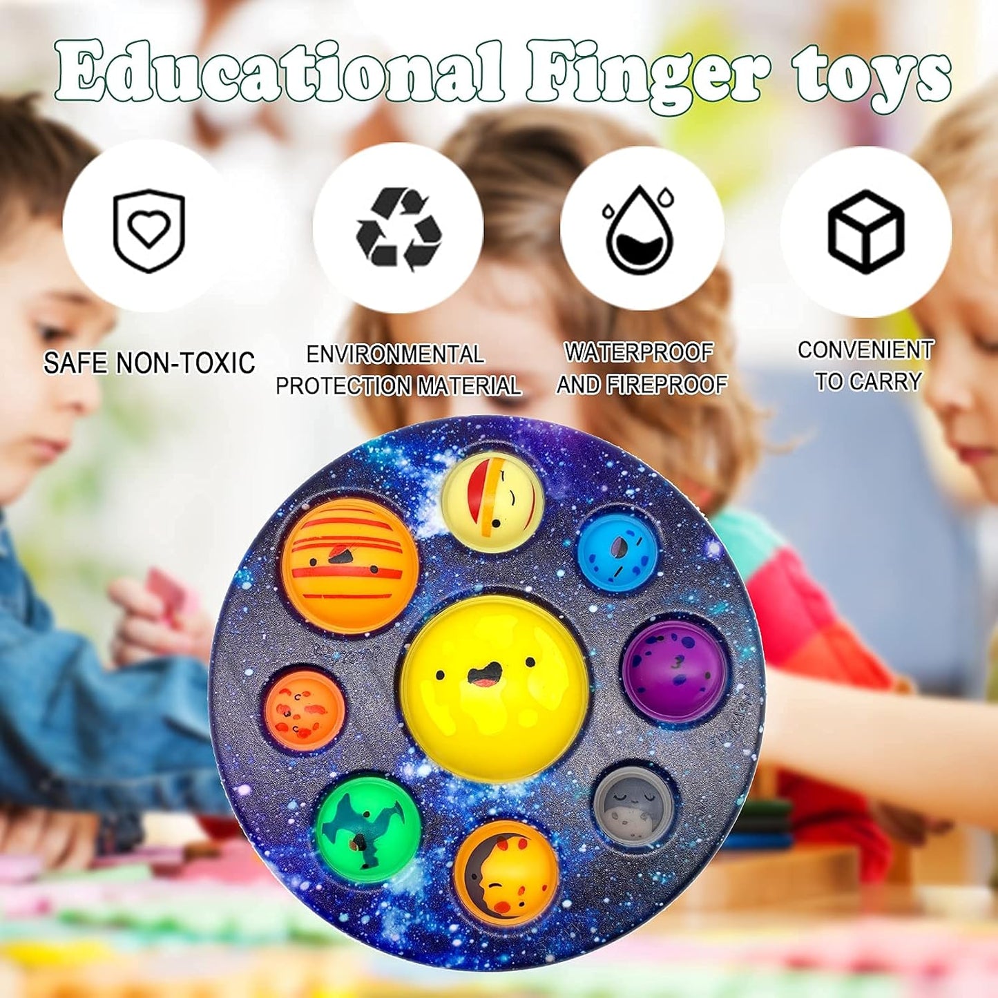 Eight Planet Cave Bubble Push Sensory Fidget Toy, Galaxy Cave Digits Fidget Toys, Autistic Adults