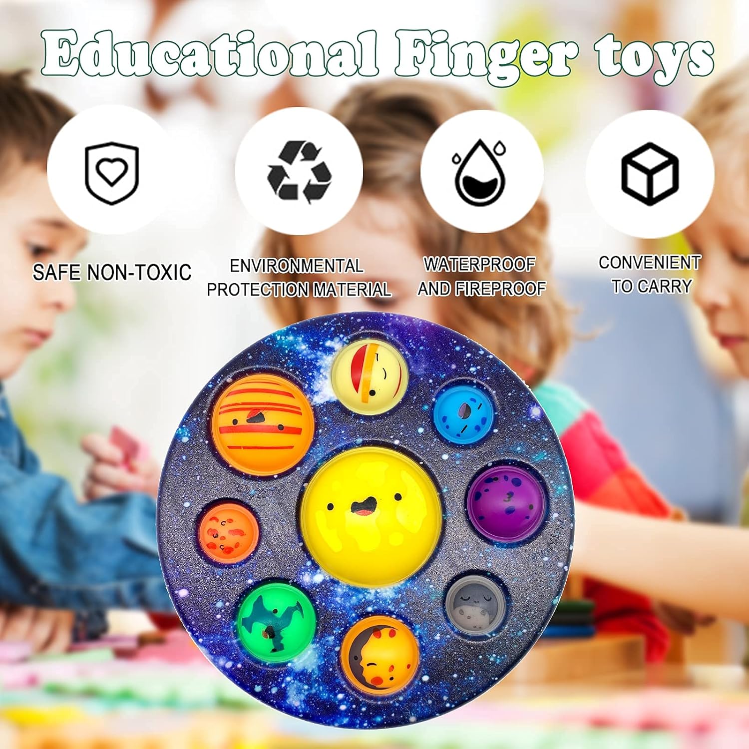 Eight Planet Cave Bubble Push Sensory Fidget Toy, Galaxy Cave Digits Fidget Toys, Autistic Adults