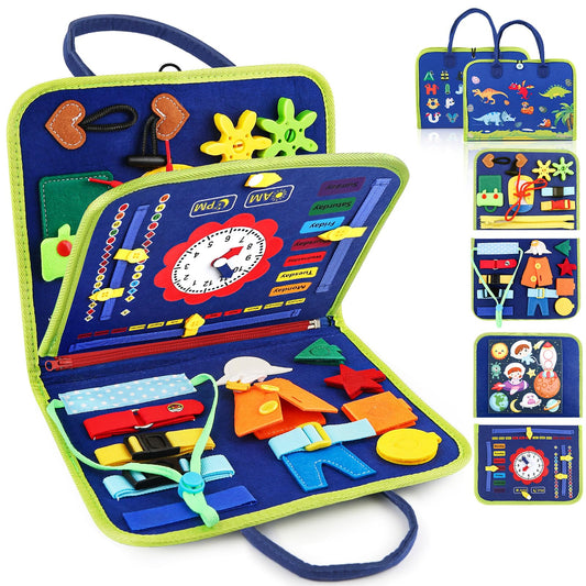 EPIMA Toddler Busy Board, Montessori Sensory Toys for Boys, 3-8 Year Old Girl Toddler Travel Toys