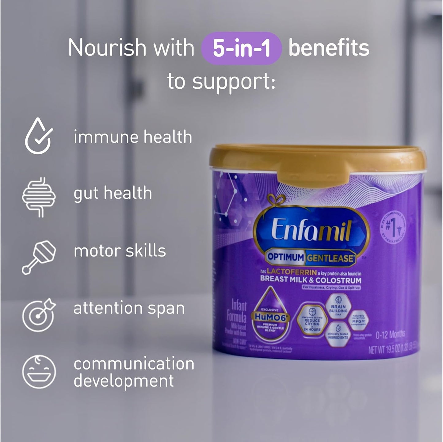 Enfamil Optimum Gentlease Baby Formula, Our Closest Formula to Breast Milk For Fussiness, Crying