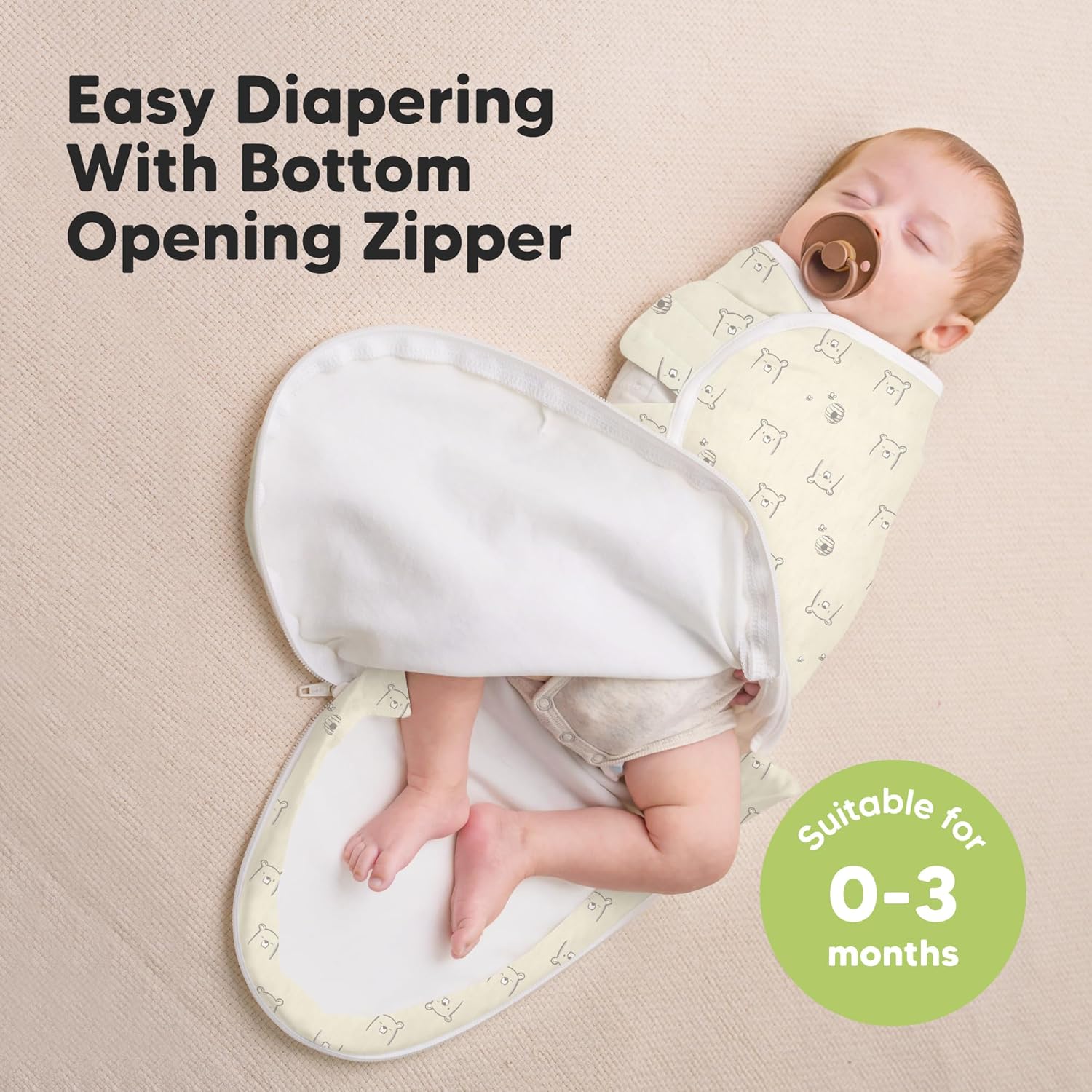 Baby Swaddle Sleep Sacks with Zipper - 3-Pack Swaddles for Newborns 0-3 Months, Infant, Baby Girls
