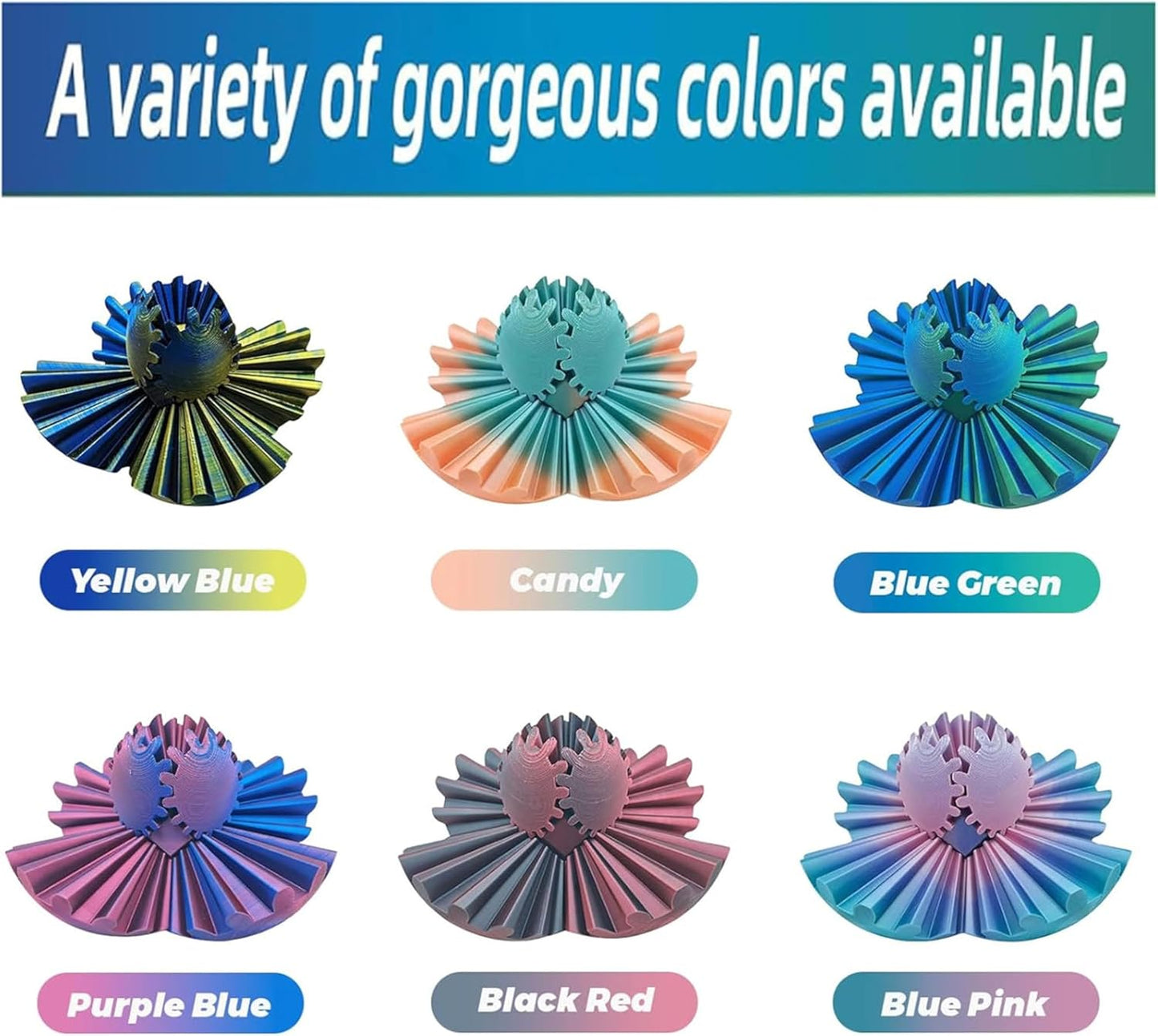 Gear Ball for ADHD 3D Printed Gear Ball Spin Ball Fidget Toy - Gearsphere Gear Ball for Stress and Anxiety Relaxing Fidget Ball - Ideal for Sensory Needs and Autism (Laser Black Red)