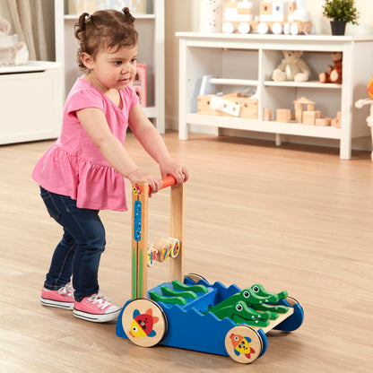 Melissa & Doug Deluxe Chomp and Clack Alligator Wooden Push Toy and Activity Walker
