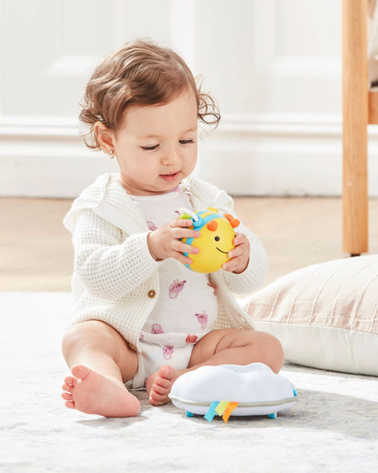 Skip Hop Baby Follow-Me Bee Tummy Time Crawl Toy 3-Stage Infant Sensory Development with Lights