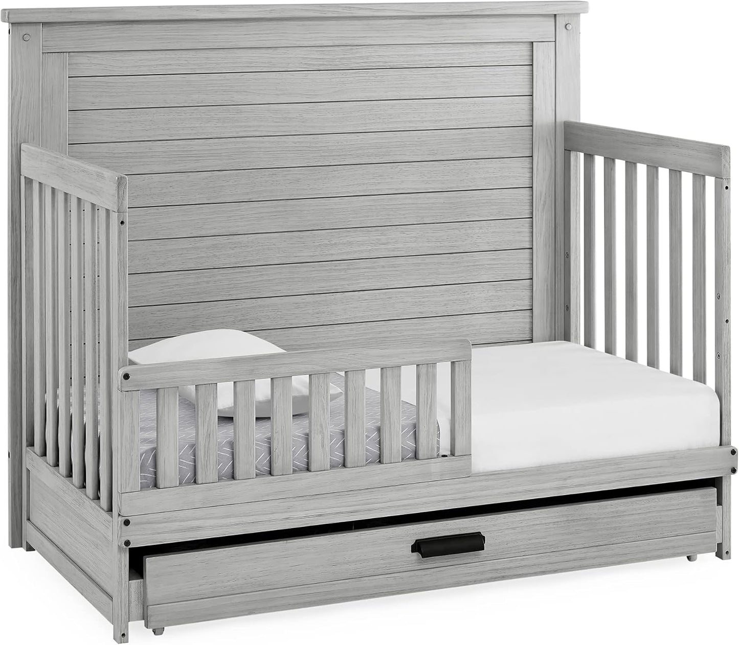 Delta Children Simmons Kids Caden 6-in-1 Convertible Crib with Trundle Drawer, Greenguard Gold