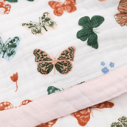 Little Unicorn Newborn Receiving Quilt | Ultra- Soft, Multi-Layered Muslin Fabric | Gift for