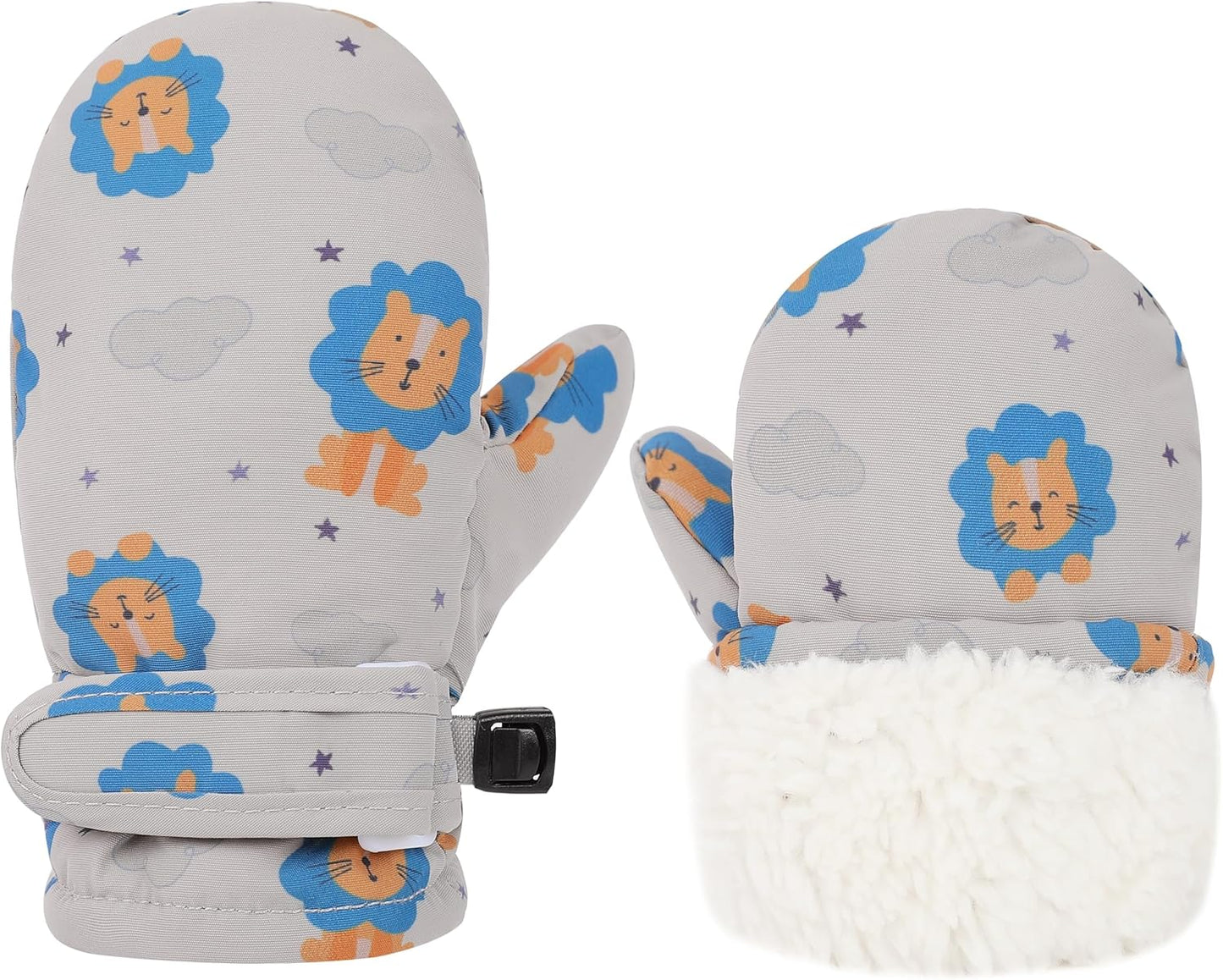 Toddler Gloves Kids Mittens Winter Warm Lined Fleece Gloves Waterproof Snow Baby Mitten for Boys Girls