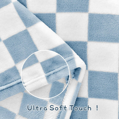 Yurhap Checkered Baby Blanket Fleece Baby Blankets for Boys, Ultra Soft Cozy Fluffy Infant Toddler