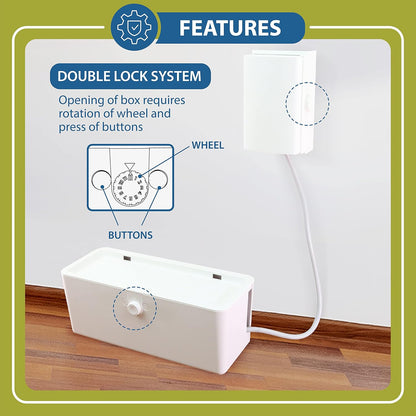 Power Strip Cover and Outlet Cover Box - Effectively Baby Proofs Power Strip on Floor or Wall, Protects Small Hands & Fingers, Cover Box and Outlet Cover Box