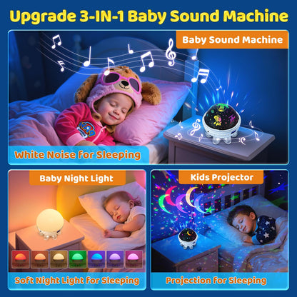 Baby Sound Machine with 30 Soothing Sounds,Night Light Projector with Star