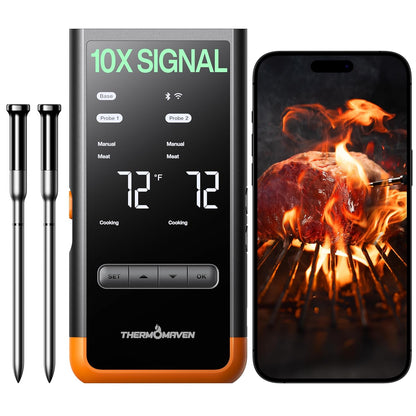Wireless Bluetooth Smart Meat Thermometer: Standalone Base, Smart WiFi Thermometer with Sub-1G, 6