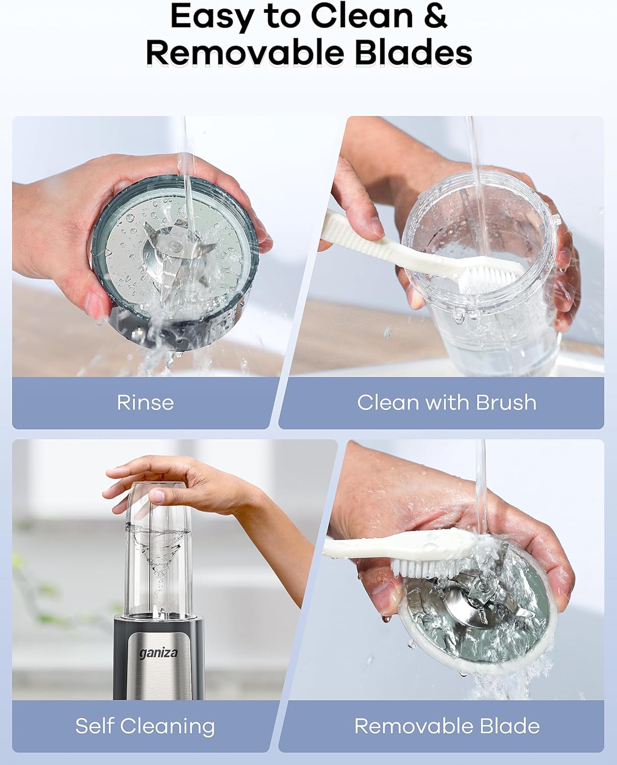 Ganiza Smoothie Blenders, 14Pcs Personal Blender for Shakes and Smoothies for Kitchen with 3