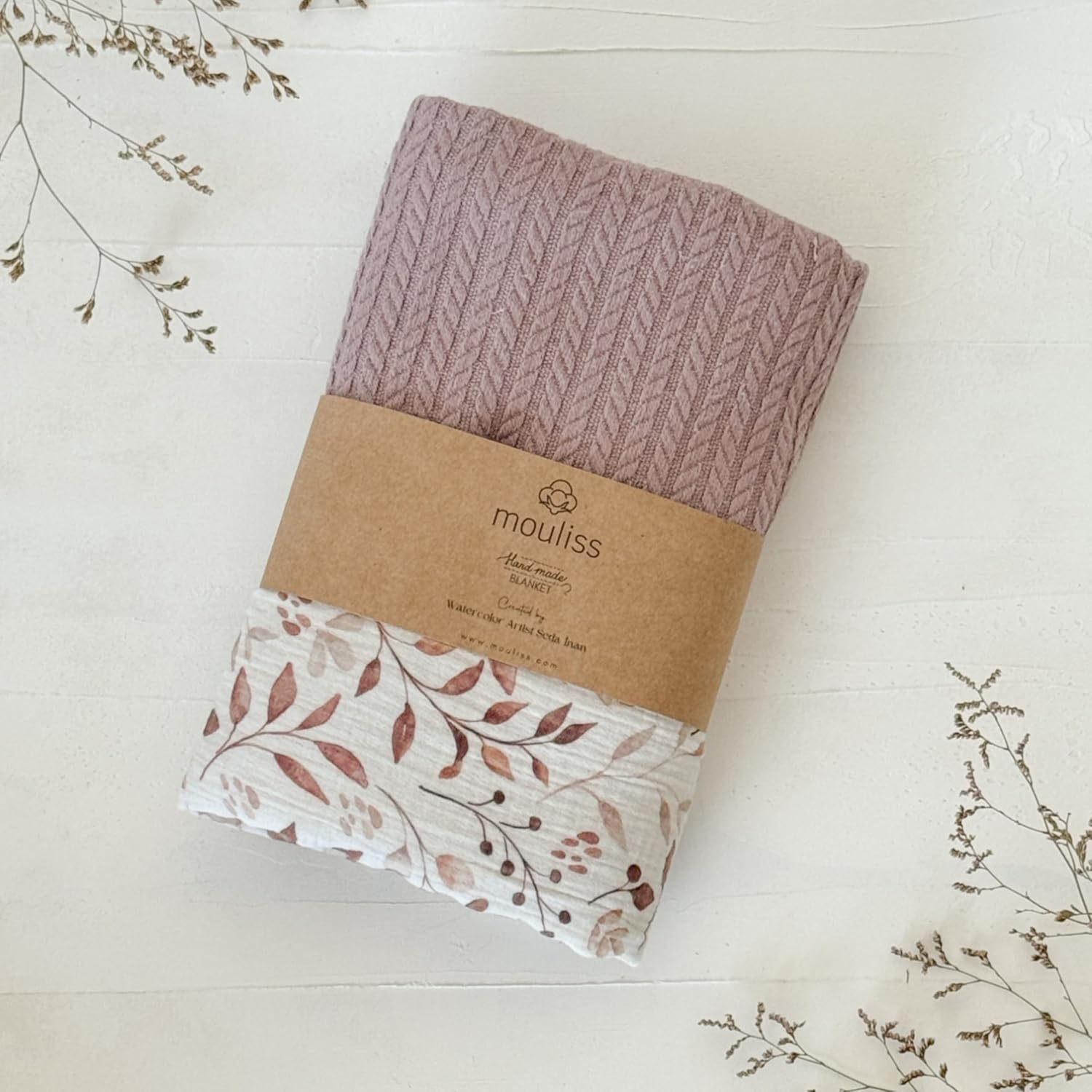Personalized Baby Blanket with Name – Handmade 100% Organic Cotton Newborn Gift | Custom Knit