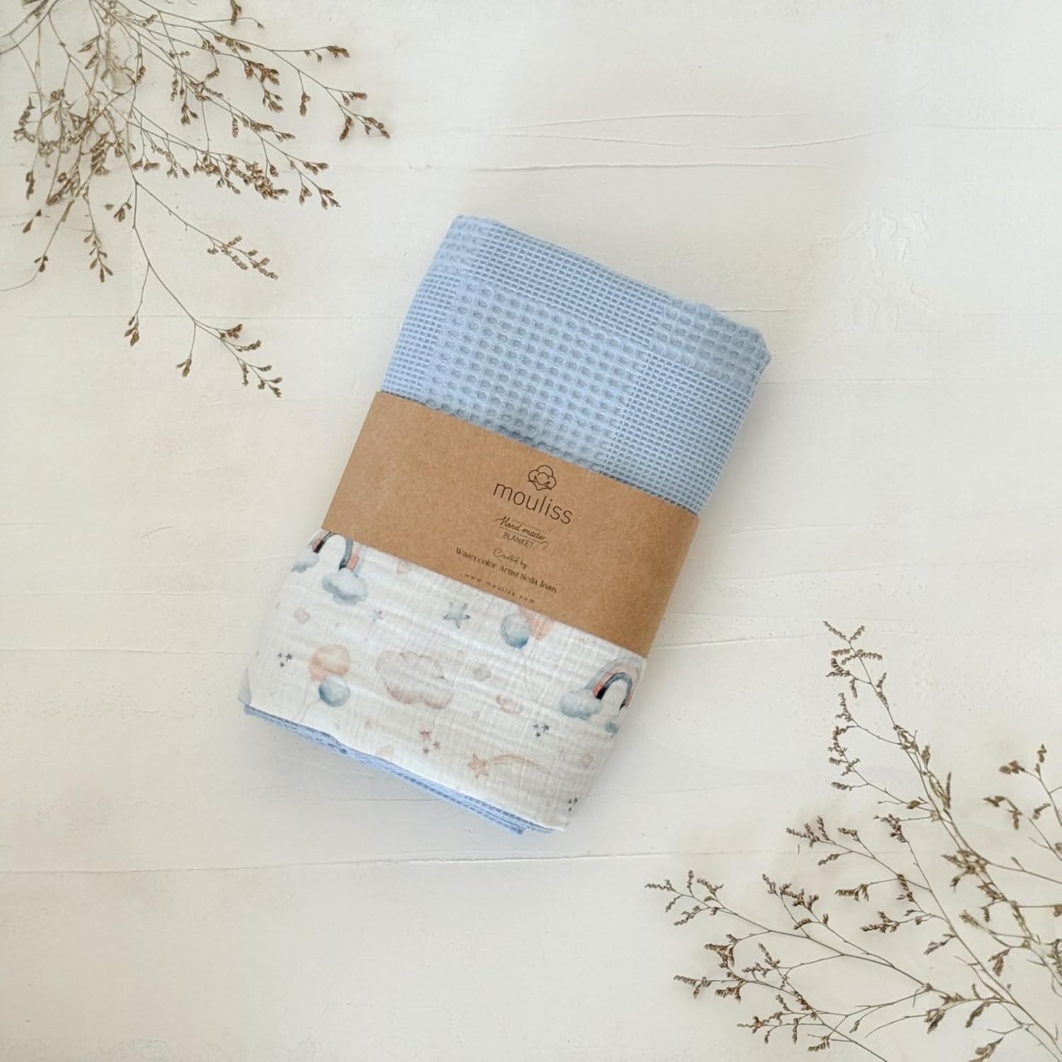 Personalized Baby Blanket with Name – Handmade 100% Organic Cotton Newborn Gift | Custom Knit