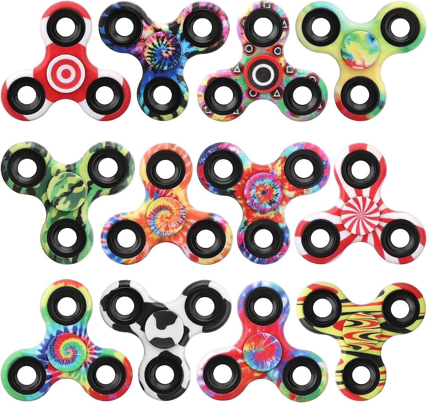 12 Pack Fidget Spinner Toy Bulk for Kids Adults, Metal Tri-Spinner Fidget Set, Hand Spinner for
