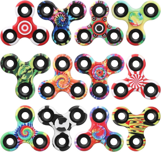12 Pack Fidget Spinner Toy Bulk for Kids Adults, Metal Tri-Spinner Fidget Set, Hand Spinner for