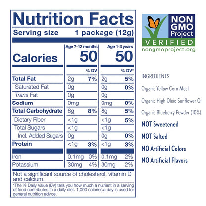 Little Bellies Organic Blueberry Puffs Baby Snack (Pack of 18 x 0.42 oz Individual Packs)