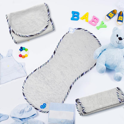 Timgle 6 Pcs 13 x 29 Inch Peanut Shape Changing Pad Liner Peanut Changing Pad Liner Portable Soft Washable Reusable Waterproof Diaper Mats Easy to Clean(Gray)