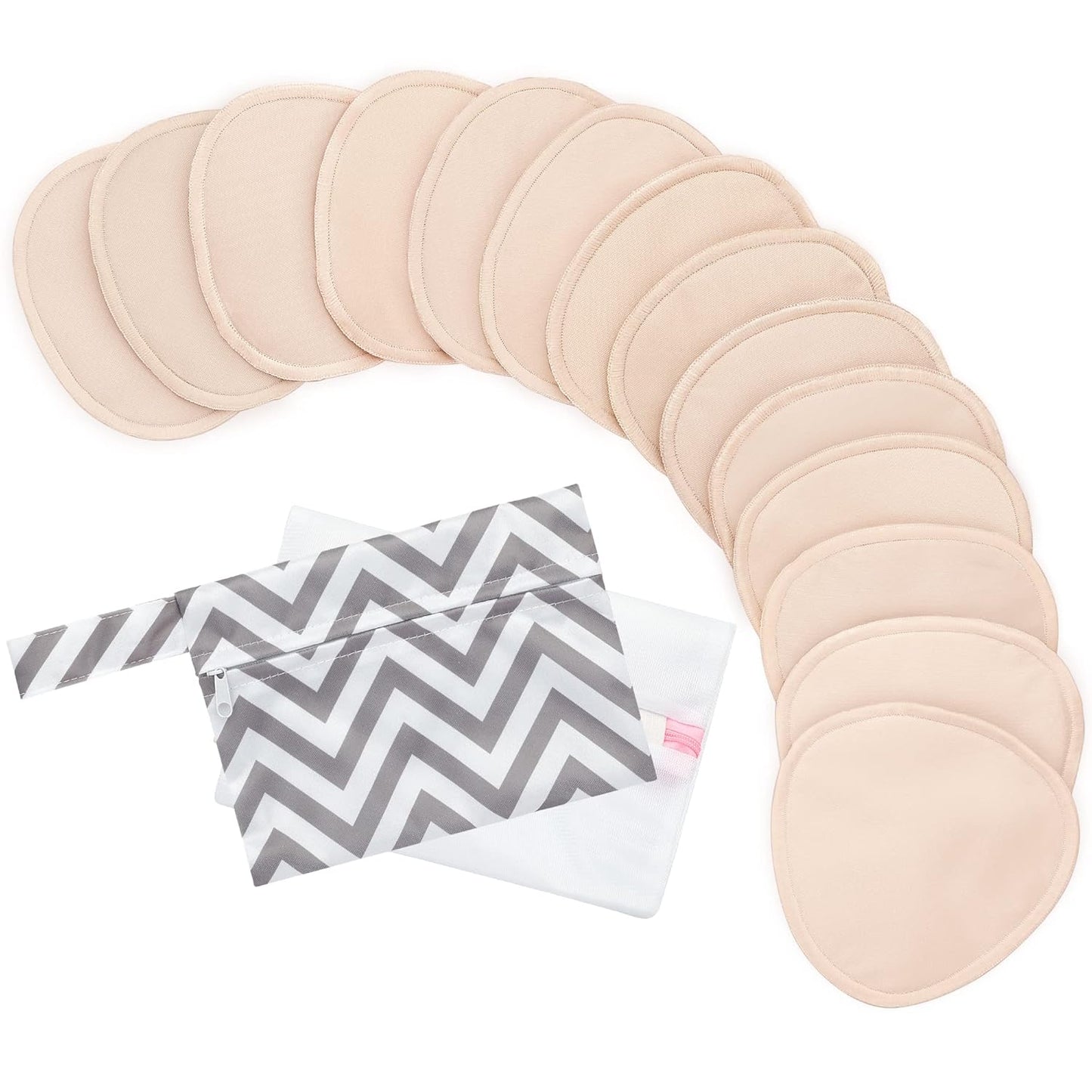 14-Pack Organic Nursing Pads - Washable Breast Pads for Breastfeeding, Nursing Bra Nipple Pads for
