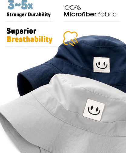 FURTALK Baby Sun Hat Smile Face Toddler Boys Girls Bucket Hat 0-5 Years Kids UPF 50+ Sun Protection Summer Hats