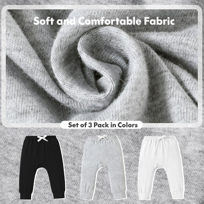 DREAM BUS Pack of 3 Toddler Jogger Pants with Pocket Toddler Boy Sweatpants Baby Boy Pants Infant Newborn Leggings