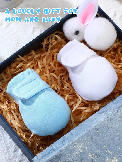 Newcotte 12 Pairs Adjustable Preemie Baby Mittens No Scratch Newborn Cotton Breathable Gloves Warm Mitts for Boys Kids