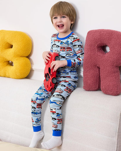 Bamboo Viscose Toddler Pajamas Boys Girls Baby 12M-8Y Pjs Sets Kids 2pcs Snug fit Long-Sleeve Sleepwear