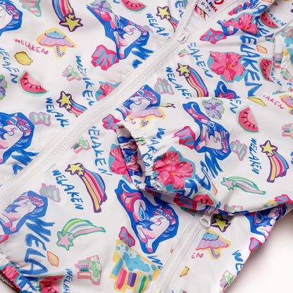 WELAKEN Lightweight Jacket for Girls Kids & Toddler II Girls' Print Water-Resistant Jacket