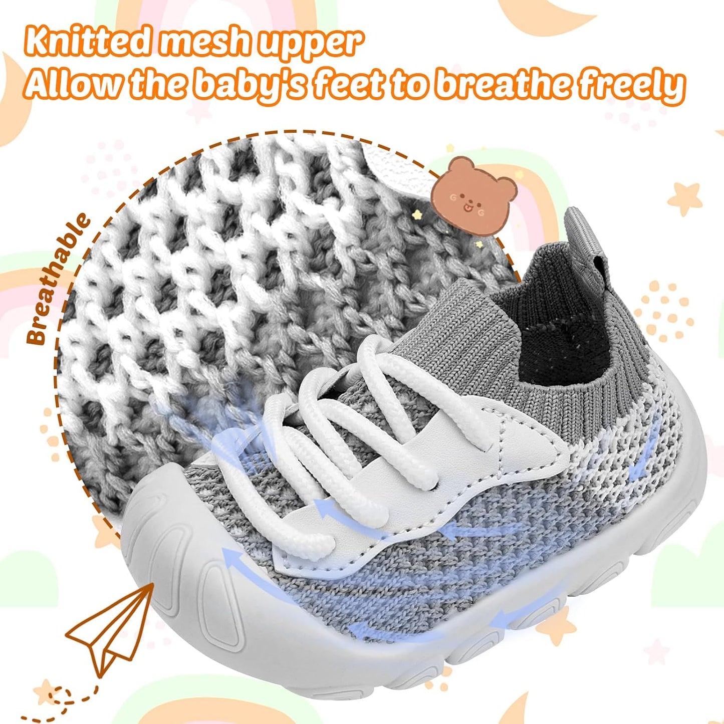 Charrost Toddler Baby Girl Boy First Walking Shoes Checkered Sneakers Sizes 3/4/5/6/7/8T. Soft, Cute,Flexible for First Walkers. Non-Slip, Slip On, Wide Toe Box Indoors Outdoors