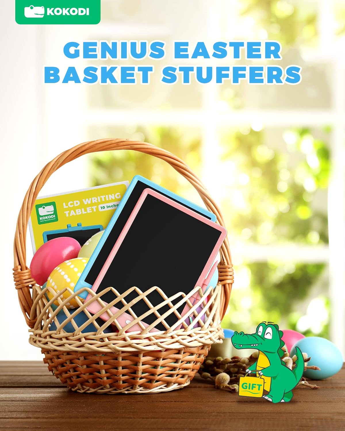 KOKODI LCD Writing Tablet, Valentines Day Gifts for Kids,10 Inch Colorful Toddler Doodle Board Drawing Tablet, Erasable Reusable Electronic Drawing Pads, Educational and Learning Toy for Kids