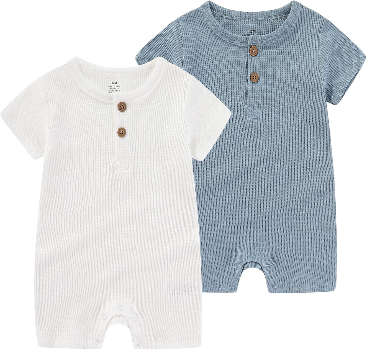 Baby Bodysuits Solid Romper One-Piece Newborn Clothes 2 Pack Baby Shower Gifts