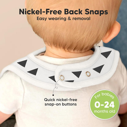 KeaBabies 8-Pack Organic Baby Bibs for Boys, Girls - Super Absorbent Cotton Drool Bibs for Baby Girl & Boy, Teething Toddler, Drooling Newborn, Ultra Soft & Machine Washable (Crossroads)
