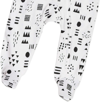HonestBaby Baby Sleep N' Play One-Piece Zip-Front Footed Organic Cotton Pajama Sleeper