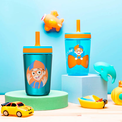 Zak Designs Blippi Kelso Toddler Cups For Travel or At Home, 12oz Vacuum Insulated Stainless Steel