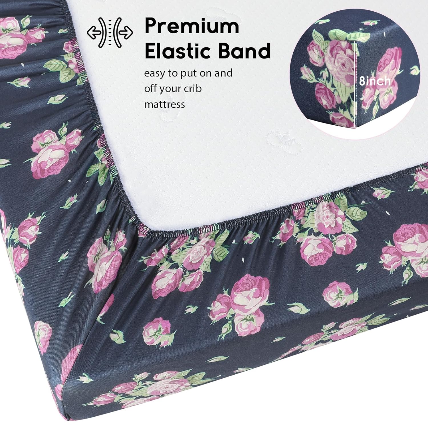Yoofoss Baby Crib Sheets for Boys Girls, Fitted Crib Sheet 2 Pack for Standard Crib and Toddler