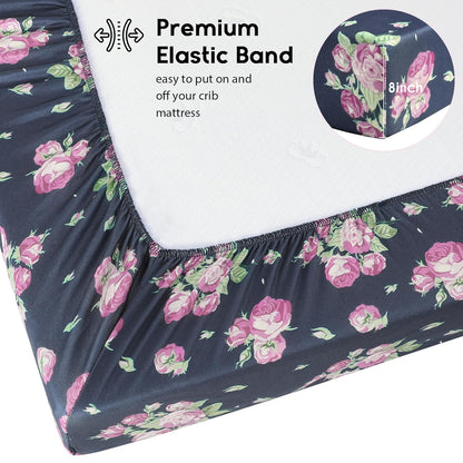 Yoofoss Baby Crib Sheets for Boys Girls, Fitted Crib Sheet 2 Pack for Standard Crib and Toddler