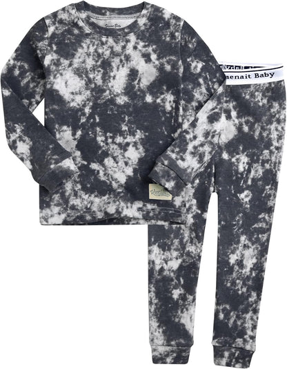 VAENAIT BABY 12M-12Y Toddler Kids Boys Girls 100% Cotton Marbling Tiedye Sung Fit Sleepwear Pajamas 2pcs Pjs Set