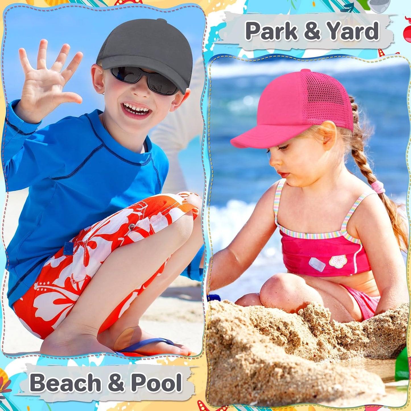 qikqik Baby Baseball Cap Toddler Baseball Hat with Mesh Infant Sun Hat UPF 50+ Baby Ball Cap Toddler Girl Hats Kids Hat Boys