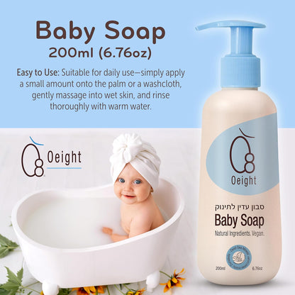 Oeight Baby Body Wash, 100% Natural Active Ingredients Sensitive Skin Baby Wash with Aloe Vera