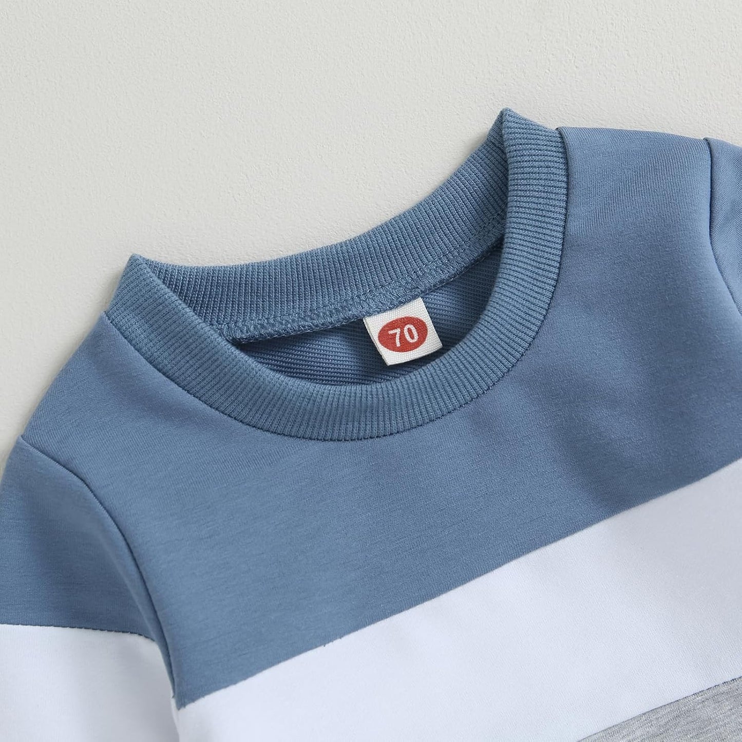 Kupretty Toddler Baby Boy Fall Winter Clothes Color Block Long Sleeve Sweatshirt Pullover Tops + Joggers Pants Outfit Set