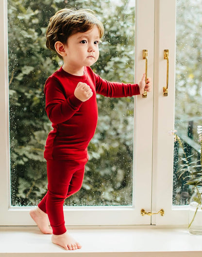 VAENAIT 6M-12Y Toddler Toddler Kids Toddler Girls Boys Soft Comfy Modal Tencel Solid Raglan Sleepwear Pajamas Pjs 2pcs Set
