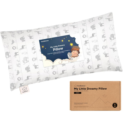 Toddler Pillow with Pillowcase - 10x18 My Little Dreamy Kids Travel Bed Pillows for Sleeping, Organic Cotton Small Pillowcase, Soft & Breathable, Machine Washable, Toddlers 2-5 Years Old (Savannah)