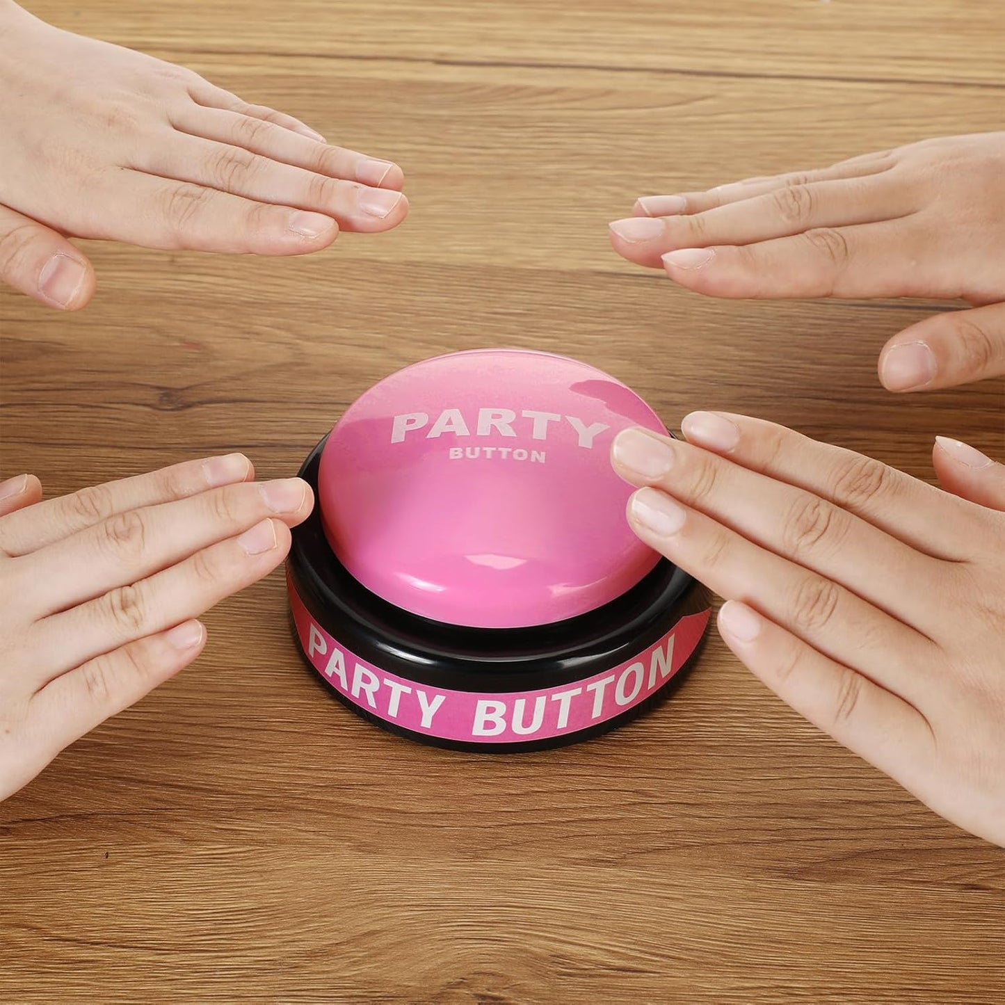 Dance Party Button with Music Sound Button Desk Toys for Office for Adults Classroom Buzzers Novelty Fun Gag Gifts Office Toys Desk Decor Gadget, 4.5 x 4.5 x 1.5 Inch (Pink)