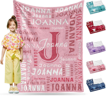 Ship Next Day, Custom Name Blanket - Printed in USA, Personalized Baby Blankets for Girls, Baby