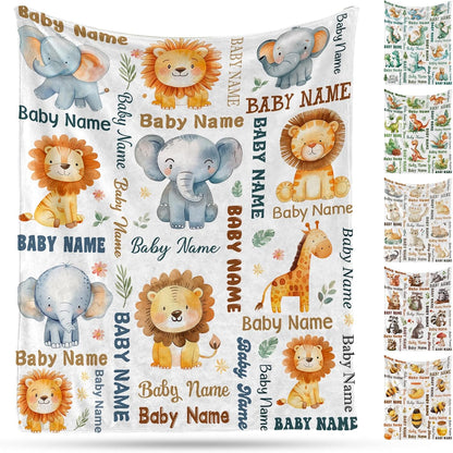 Ship Next Day, Personalized Baby Blanket – Printed in USA, Custom Baby Blanket for Boys & Girls
