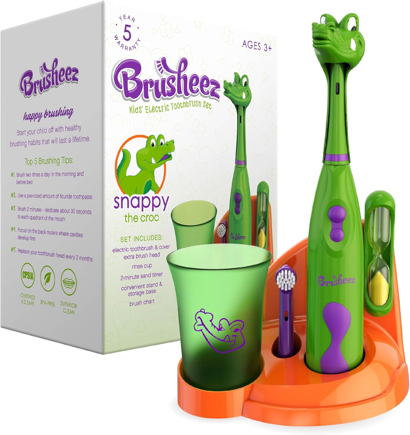 Brusheez Kids’ Electric Toothbrush Set - Safe & Effective for Ages 3+ - Parent Tested & Approved